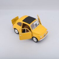 Fiat 500 F 1965 1/24 Gelb Modellauto mit Öffnenden Türen und Steuer