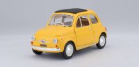 Fiat 500 F 1965 1/24 Gelb Modellauto mit Öffnenden Türen und Steuer