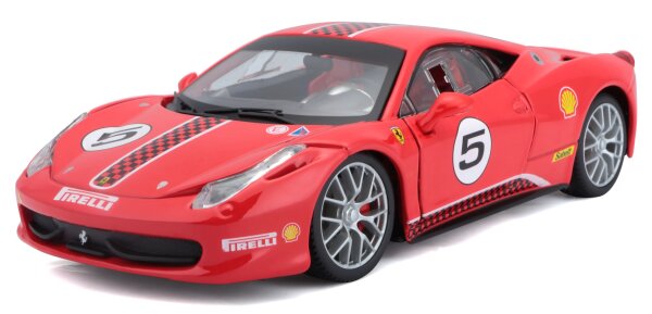 Ferrari Racing 458 Challenge 1/24 rot detailgetreues Modellauto aus Zinkguss