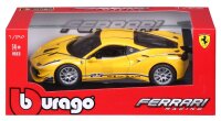 Ferrari Racing 488 Challenge 1/24 gelb detailgetreues Modellauto aus Zinkguss