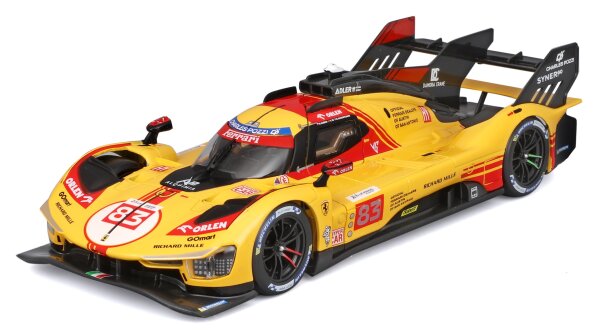 Ferrari Racing 499P 1/24 Gelb Detailgetreues Modellauto aus Zinkguss