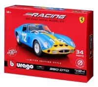 Ferrari 250 GTO Bausatz 1/24 Blau von Bburago - Detailgetreues Modellauto