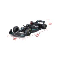 Mercedes-AMG F1 W14 E Perf. 2023 1/24 Modell mit Figur Lewis Hamilton