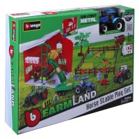 Bburago Pferdestall mit Traktor und Zubehör für...