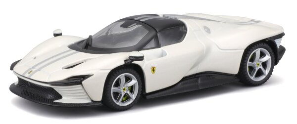 Ferrari Daytona SP3 1/43 Weiss von Bburago - Detailgetreues Modell in Plexiglas