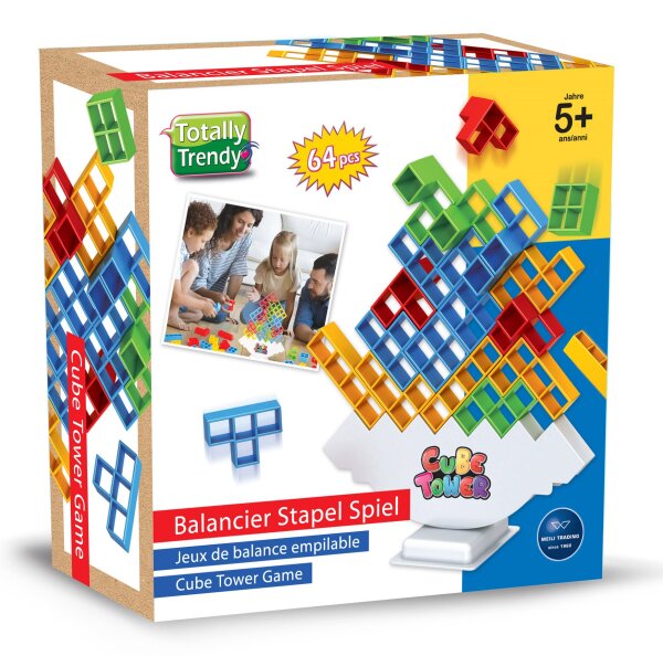 Trendy Tetra Tower Balancier Spiel für die ganze Familie - 63 Spielsteine