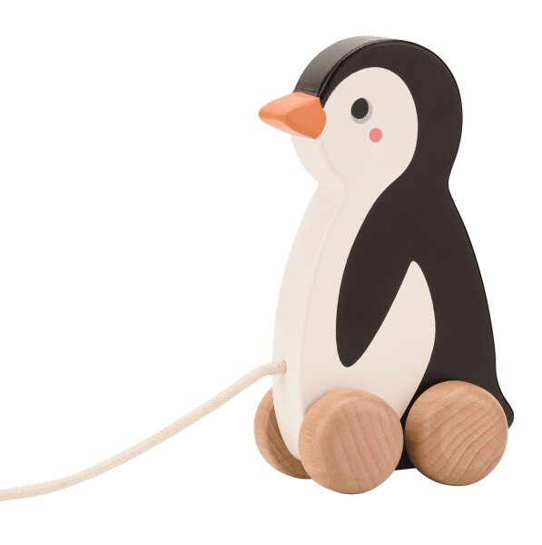 Herziger Nachzieh-Pinguin aus hochwertigem Holz von Spielba für Kinder