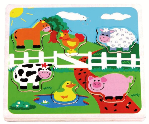 Puzzle Haustiere mit Sound für Kinder Motorik und Tiergeräusche lernen