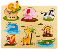 Wildtier Puzzle mit Griff für Kinder - 8...