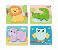 Tierisches Puzzle-Set mit 4 Tieren für motorische...