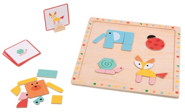 Magnetspiel mit Vorlagen zum Lernen von Formen und Farben für Kinder