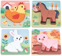 Puzzle-Set mit 4 Bauernhoftieren von Spielba für...
