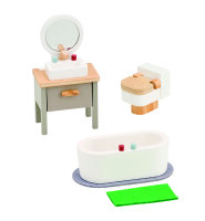 Hochwertiges 5-teiliges Puppenhaus-Badezimmer aus Holz...