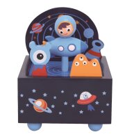 Musikdose Space aus Holz mit herzigen Figuren und...