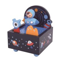 Musikdose Space aus Holz mit herzigen Figuren und...