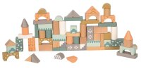 100 Wooden Building Blocks in Sturdy Cardboard Drum for Creative Play