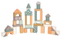100 Wooden Building Blocks in Sturdy Cardboard Drum for Creative Play