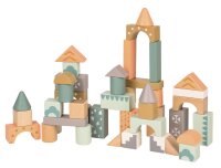 100 Wooden Building Blocks in Sturdy Cardboard Drum for Creative Play