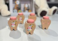 Handbemalte Milchzahndose Einhorn aus FSC Buchenholz - Einzigartig aus der Schweiz