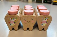 Handbemalte Milchzahndose Einhorn aus FSC Buchenholz - Einzigartig aus der Schweiz