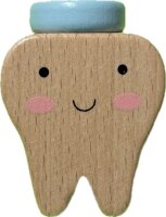 Handbemalte Milchzahndose Dino aus FSC Buchenholz -...