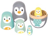 Herzige 5-teilige Matrjoschka Pinguin aus 100% nachhaltigem FSC-Holz