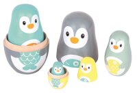 Herzige 5-teilige Matrjoschka Pinguin aus 100% nachhaltigem FSC-Holz