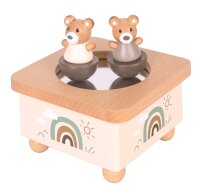 Hübsche Holz-Musikdose Bär mit Figuren und...