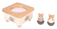 Pretty Wooden Music Box Bear with Figures and Soothing...