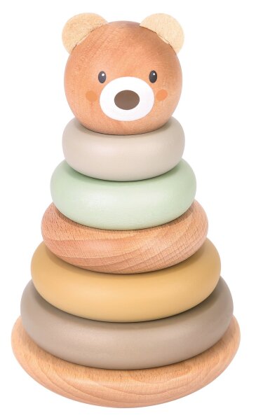 Steck-Bär aus Holz für motorische Fähigkeiten und Farben lernen