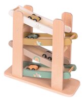 Holz Auto-Überschlagbahn mit 4 Autos für rasante Fahrten und Spaß