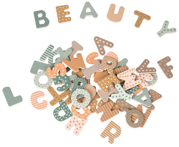 Bunte magnetische Holzbuchstaben 60 Stk. für Lernen und Spielen