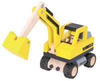 FSC-zertifizierter Holz-Bagger mit Figur von Spielba...
