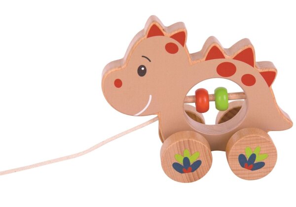 Nachzieh Dino Stegosaurus aus nachhaltigem FSC Holz für Kinder