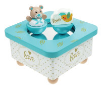 Musikdose Golden Bär blau mit tanzenden Figuren und...