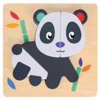 Sustainable Wooden Animal Puzzle Set with Panda,...
