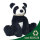 Recyceltes Plüschtier Panda 18cm aus 100% Polyester waschbar bei 30 Grad