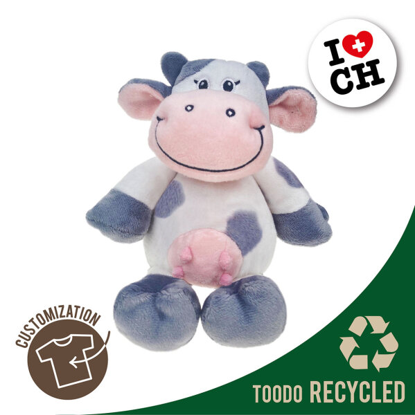Swiss Line Plüschkuh lila 20cm aus 100% recyceltem Polyester waschbar