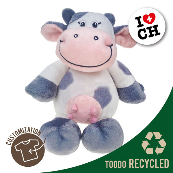 Swiss Line Plüsch Kuh lila 30cm aus 100% recyceltem Polyester