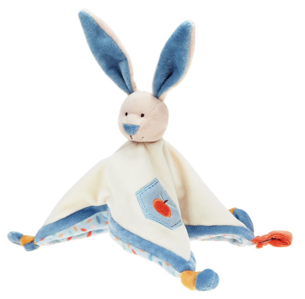 Nuscheli Hase Baby Luna Blau - Weiches Schmusetuch im Hasen Design