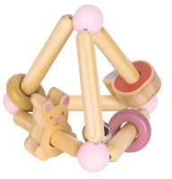 Rosa Rassel Hase aus 100% FSC Holz - Bunter Greifling mit...