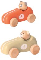 Rückzugautos Bär und Panda aus FSC-Holz von...