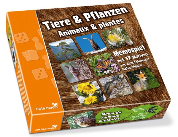 Animals & Plants Memory Game with 32 Designs from the Swiss National Park