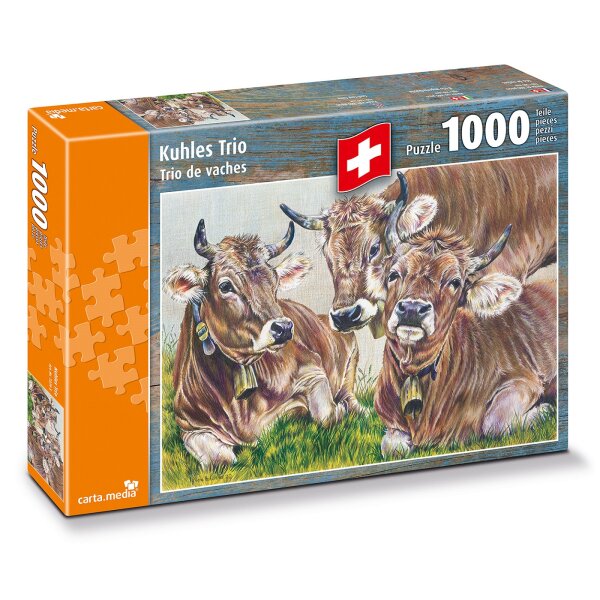 Puzzle 1000 Teile Kuhles Trio von Carta Media 50x70cm für Puzzleliebhaber