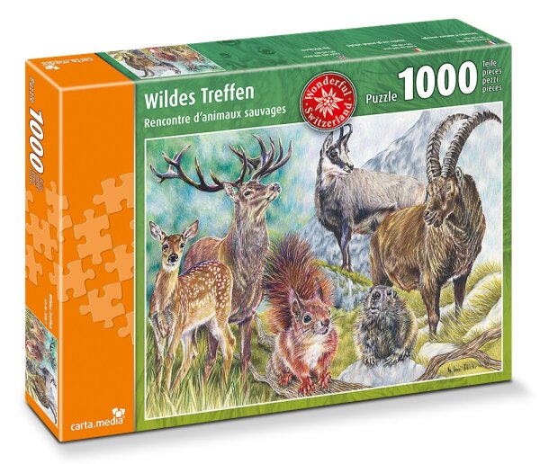 Puzzle 1000 Teile Wildes Treffen von Carta Media 50 x 70 cm