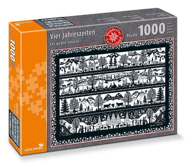Puzzle 1000 Teile Vier Jahreszeiten Scherenschnitt 50 x 70 cm bei MJSS