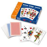 Rommé Bridge Canasta Kartenspiel Set 2 x 55 Karten...