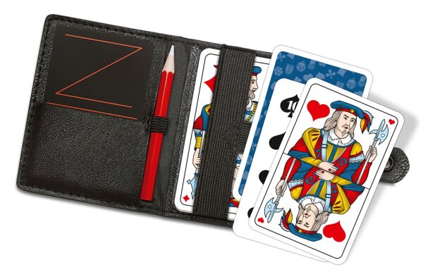 Mini-Etui Jasskarten Französisch mit Kreidestift und Jasstafel