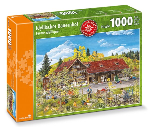 Puzzle 1000 Teile Idyllischer Bauernhof 70x50cm von Carta Media