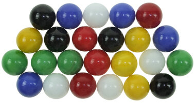 Farbiges Murmelset für Brändi Dog 24 Murmeln in 6 Farben für 6 Spieler